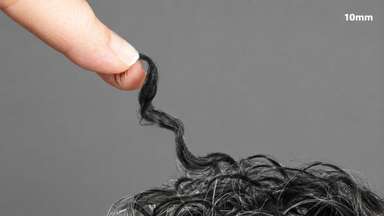 10mm Curl Super Thin Skin Base V-looped Stock Mens Hair Pieces-image-6