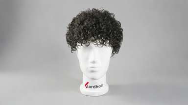 15mm Curl Super Thin Skin Base V-looped Stock Mens Hair Pieces-image-1