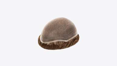 80% Low-Density Men's Hairpiece with Super Fine Welded Mono Base - Natural Hairline-image-2