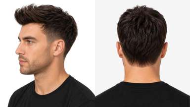 LD0043 | Pre-Cut Hairpiece with Long-Haired Messy Quiff Hairstyle for Men-image-2