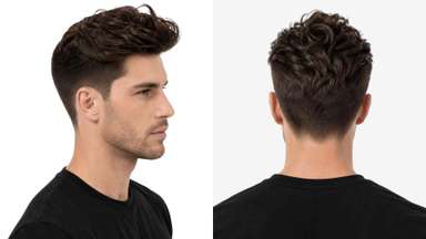 LD005 | Pre-Cut Thin Skin Hairpiece for Men with Swept-Back Hairstyle-image-4