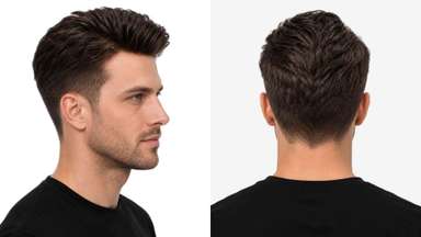 LD0060 | Pre-Cut Men's Hairpiece with Short Quiff Hairstyle-image-4
