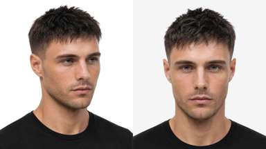 LD0072 | Pre-Cut Men's Hair System with Low Fade Cut Hairstyle-image-3