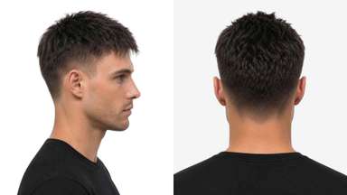 LD0072 | Pre-Cut Men's Hair System with Low Fade Cut Hairstyle-image-4