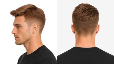 LD0073 | Pre-Cut Hairpiece with Short Quiff Hairstyle for Men-image-4