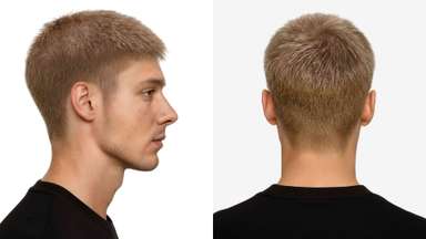 LD0082 | Pre-Cut Men's Hair System with Buzz Cut Hairstyle-image-4