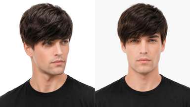 LD009 | Pre-Cut Stock Men’s Hair System with Bangs Hairstyle-image-3