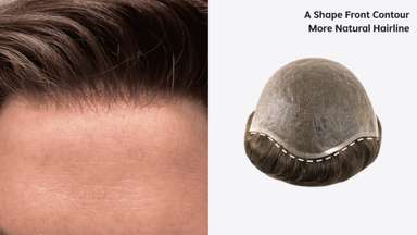 80% Low-Density Men's Hairpiece with Super Fine Welded Mono Base - Natural Hairline-image-8