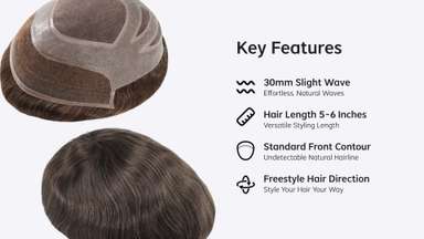 Vigor | Fine Mono with Lace Front and Skin Stock Hairpieces for Men-image-4