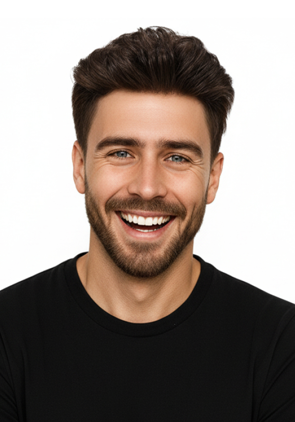 Swept-Back Hairstyle