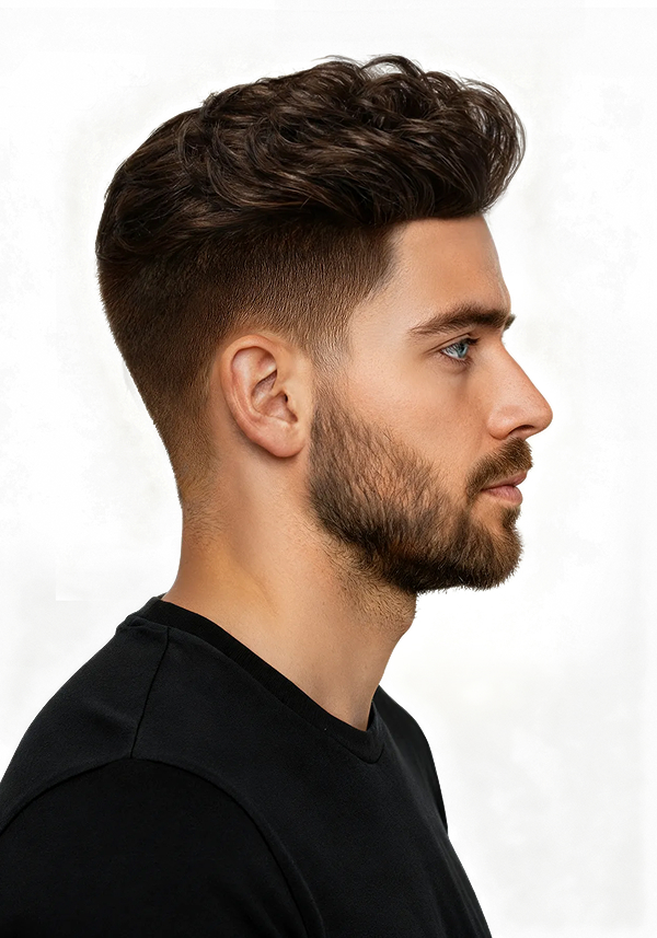 Swept-Back Hairstyle