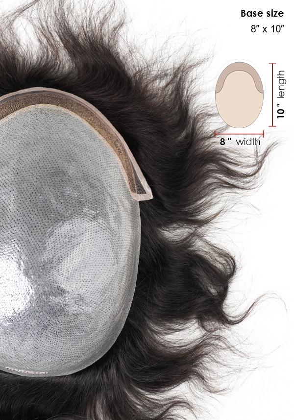 Super Thin Skin Men's Hair Systems with Lace Front V-looped