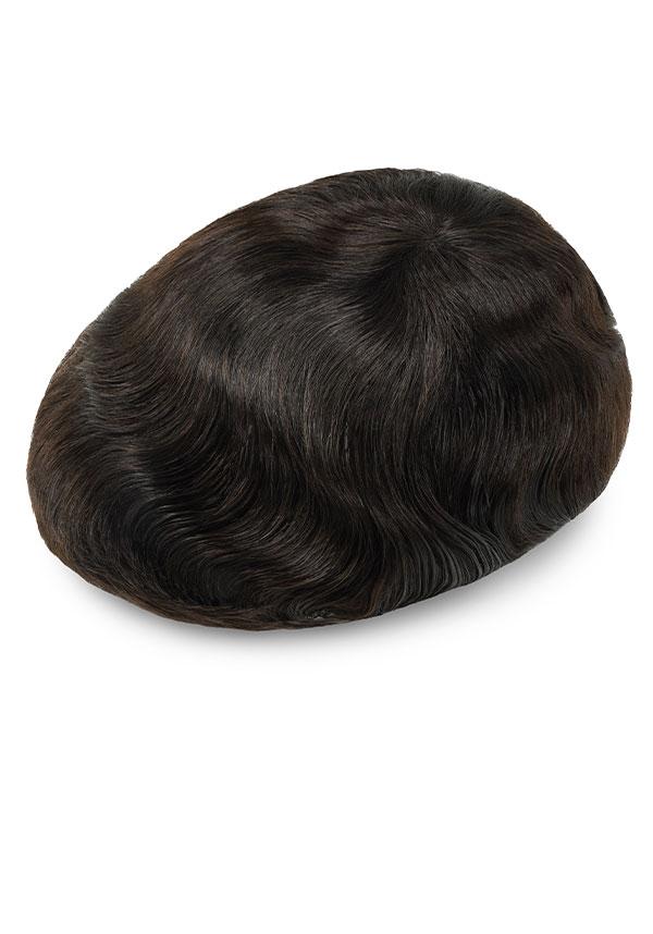 Remy Hair French Lace Front and Top Skin Hairpiece