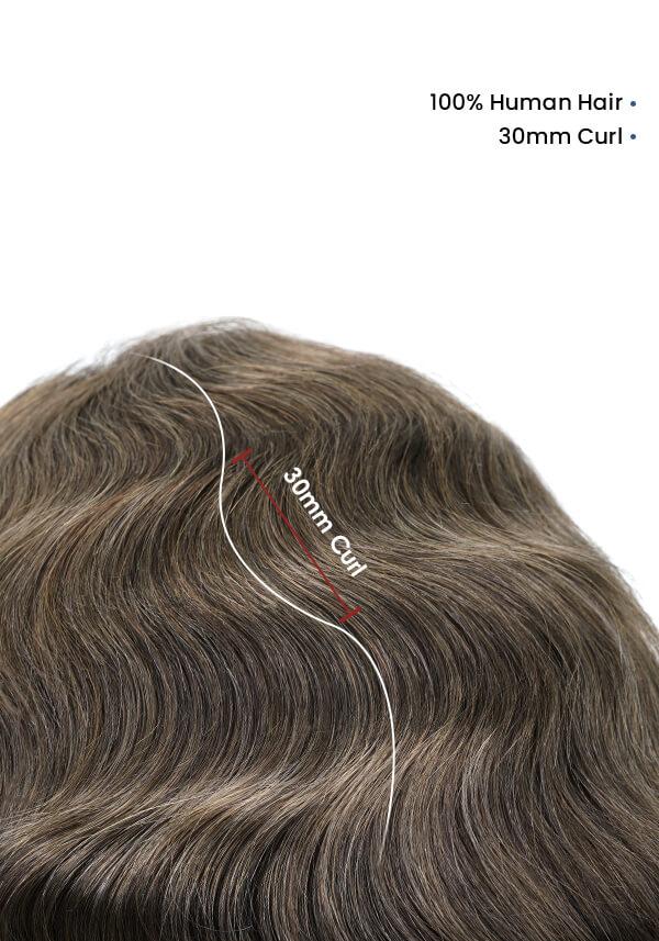 Lordhair Men's Hair Systems | 0.1mm Thin Skin Toupee, Human Hair, Medium Density, Durable Men's Wig | SuperSkin-MC | Color: 6