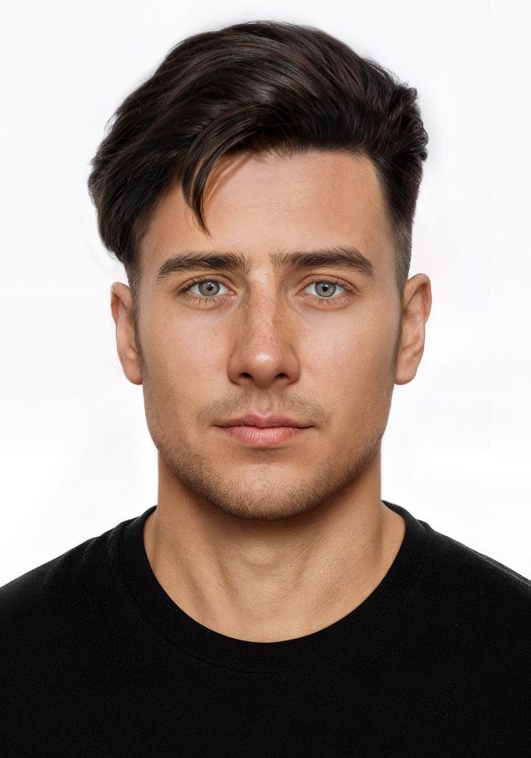 Pre-Cut Hairpiece with Slicked-Back Voluminous Hairstyle for Men