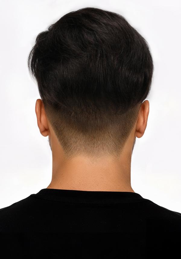 Pre-Cut Hairpiece with Slicked-Back Voluminous Hairstyle for Men