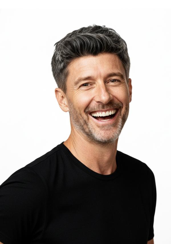 Pre-cut hair system for men