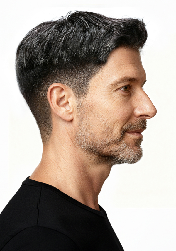 Pre-cut hair system for men