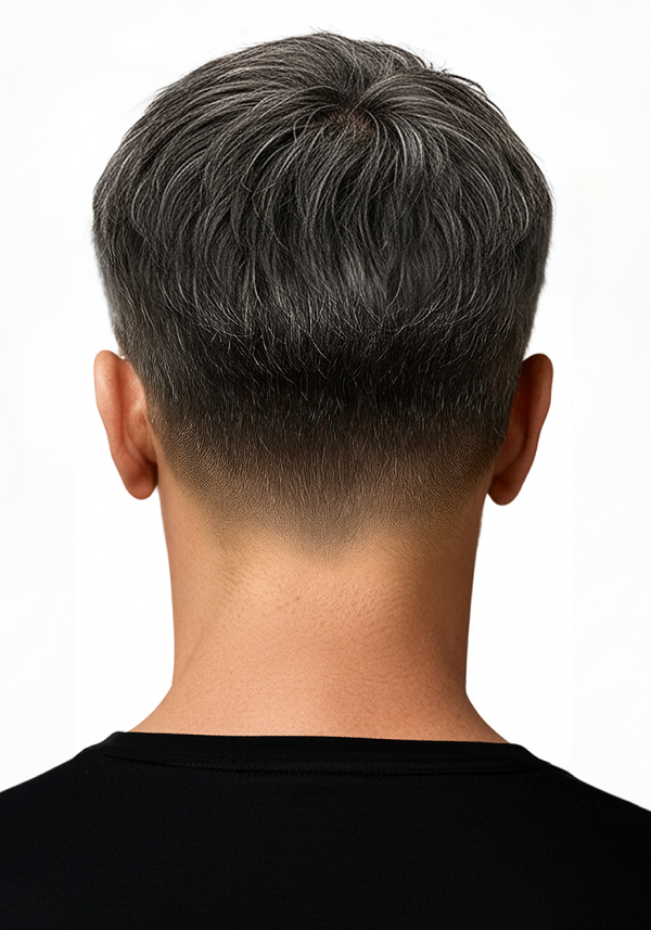 Pre-cut hair system for men
