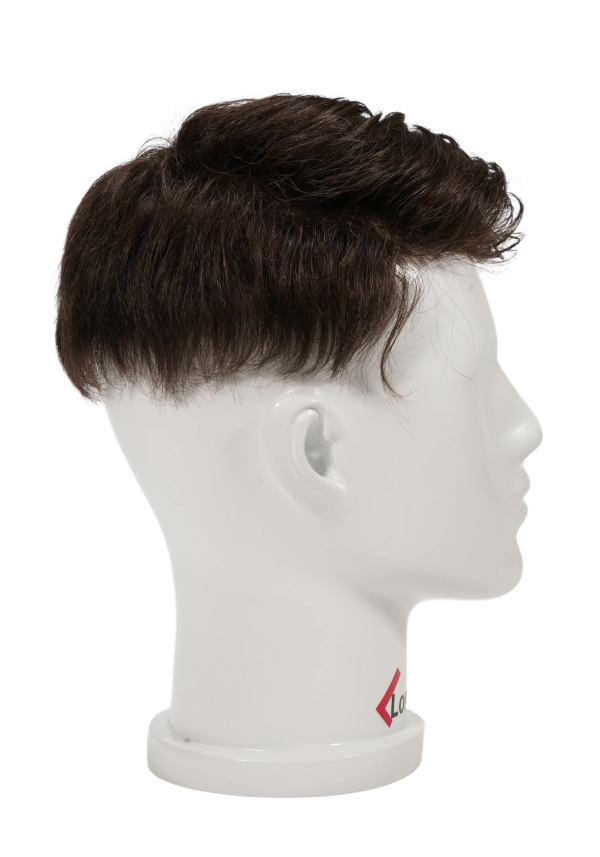 Pre-styled hair system with a quiff style