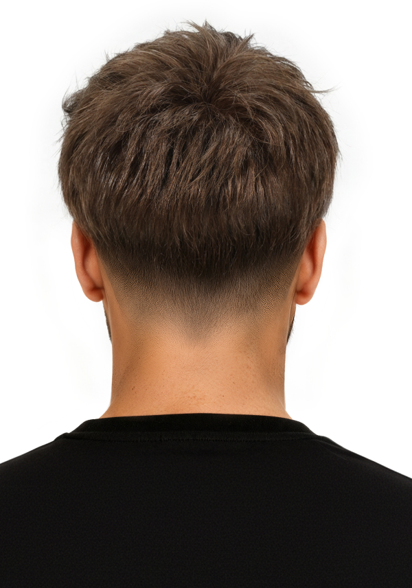 Pre-Cut Hairpieces with Sleek Side Fade Hairstyle