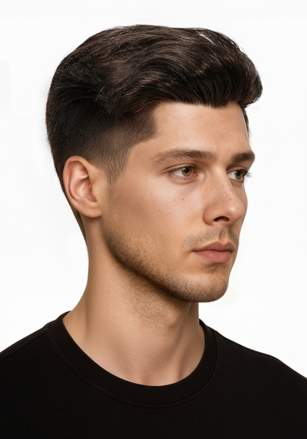 Highlighted Slicked Back Hairstyle