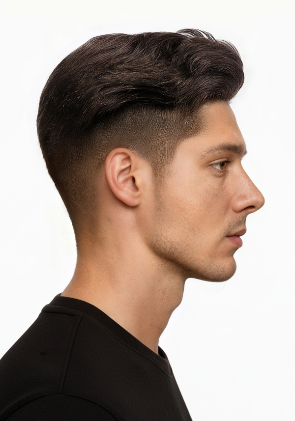 Highlighted Slicked Back Hairstyle