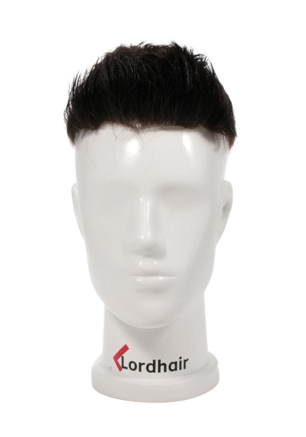 Pre-Cut Hairpiece with Textured Pompadour Hairstyle for Men