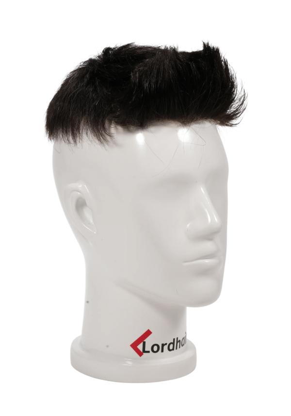 Pre-Cut Hairpiece with Textured Pompadour Hairstyle for Men