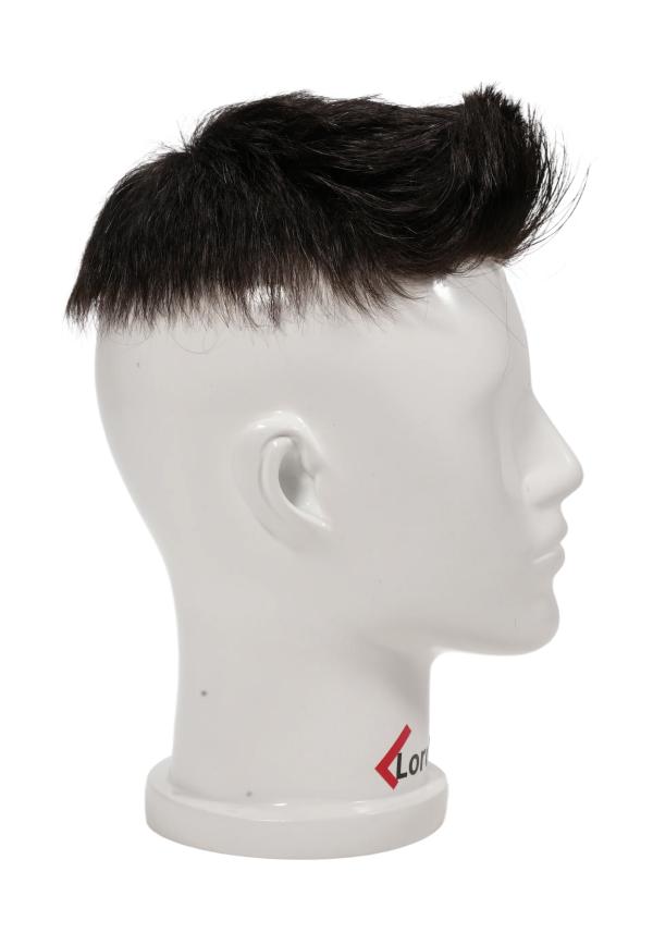 Pre-Cut Hairpiece with Textured Pompadour Hairstyle for Men