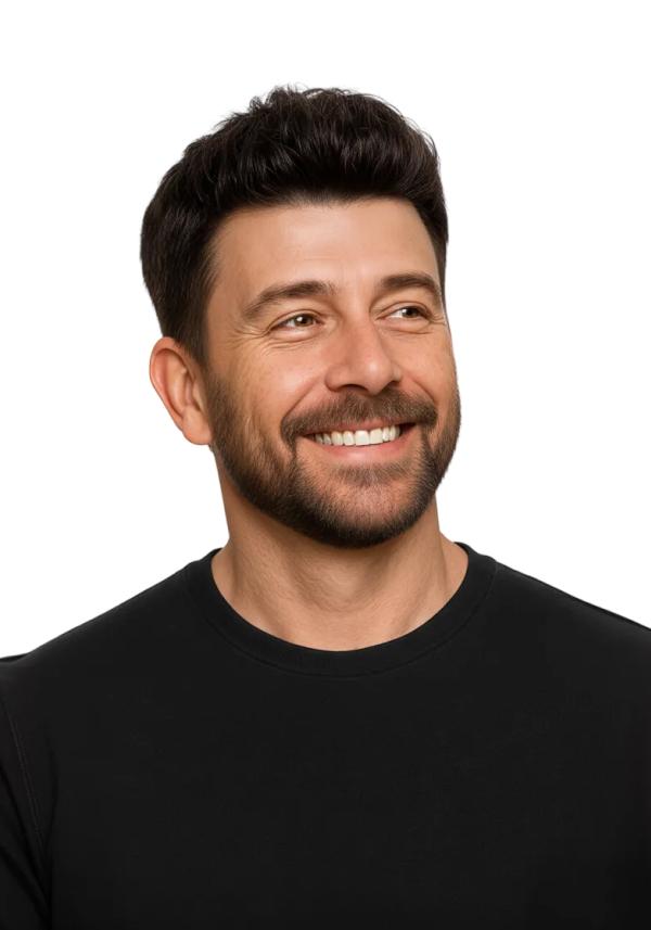 Pre-Cut Hairpiece with Textured Pompadour Hairstyle for Men