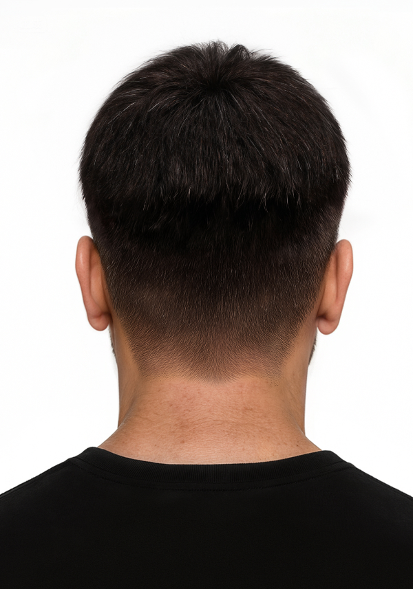 Pre-Cut Hairpiece with Textured Pompadour Hairstyle for Men