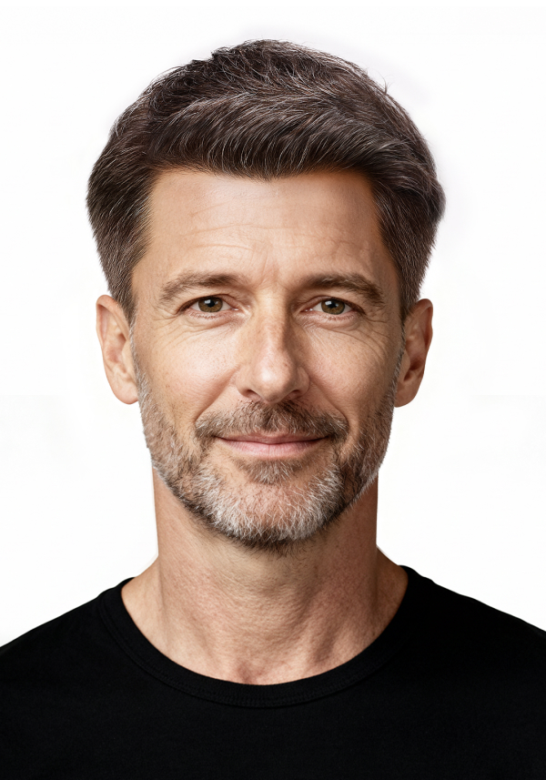 Pre-Cut Hairpiece with Short Quiff Hairstyle for Men