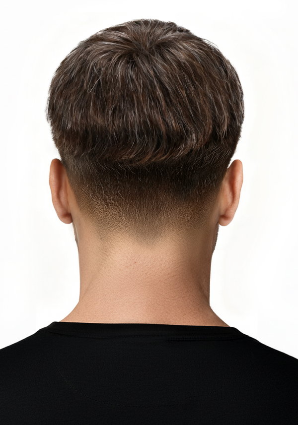 Pre-Cut Hairpiece with Short Quiff Hairstyle for Men
