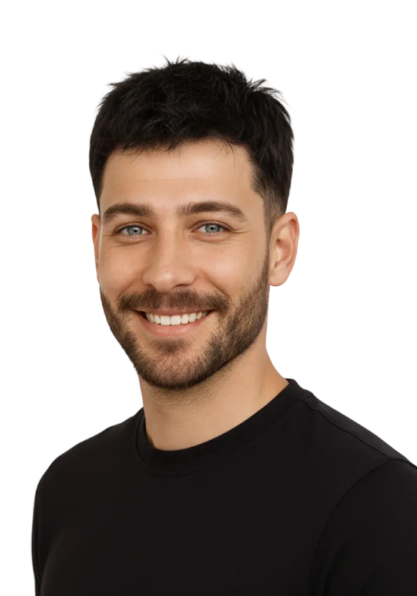 Men's Hair System with Low Fade Cut Hairstyle