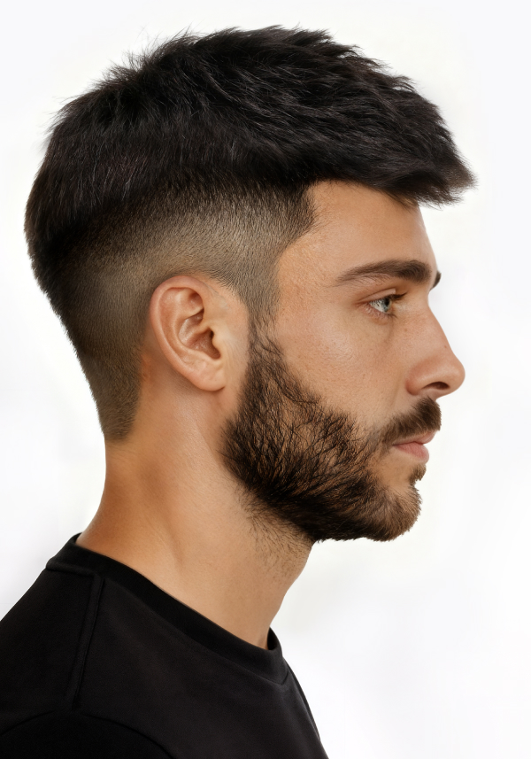 Men's Hair System with Low Fade Cut Hairstyle
