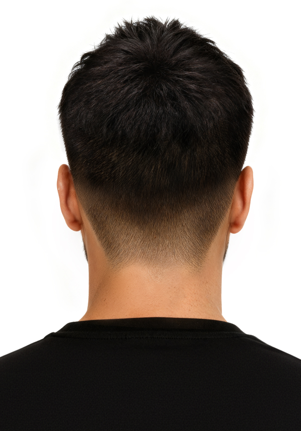 Men's Hair System with Low Fade Cut Hairstyle