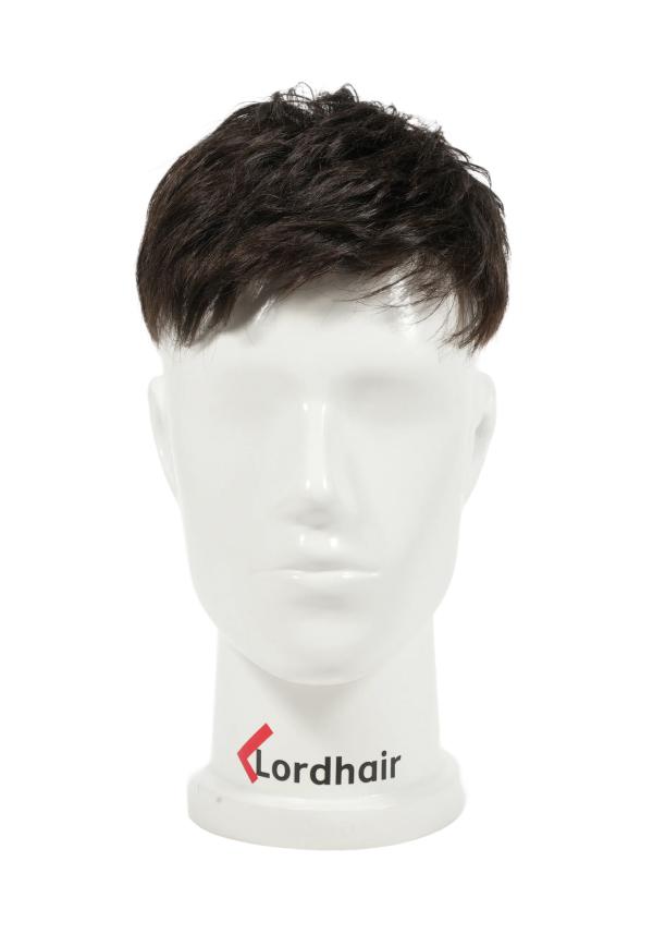 Hair System with Short Messy Hairstyle