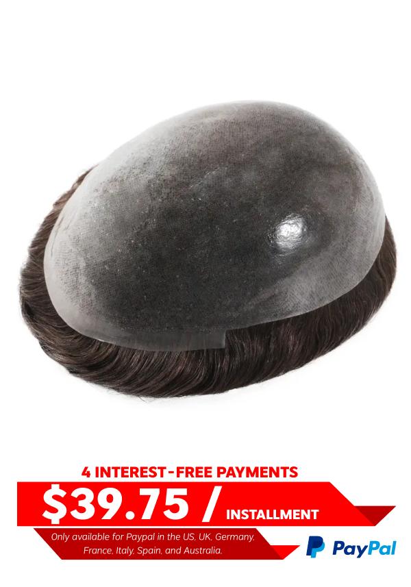 0.08mm thin skin v-looped hairpiece