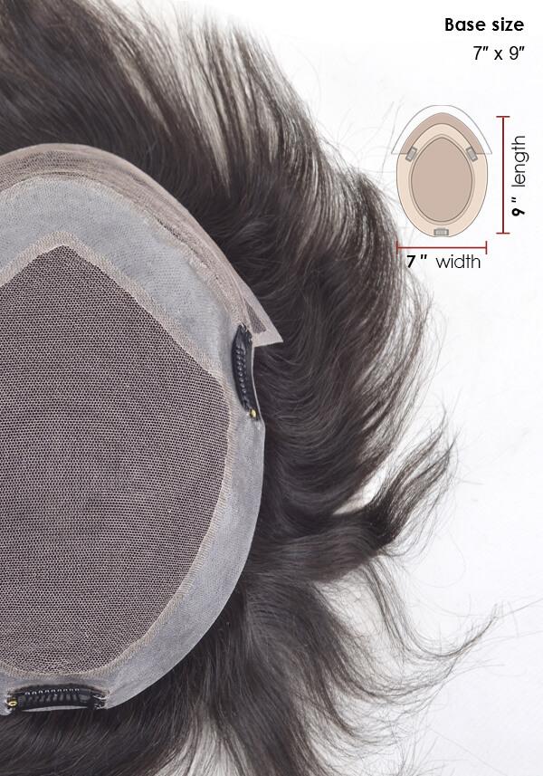 Men’s Clip Hair System with Lace Front and Skin Perimeter