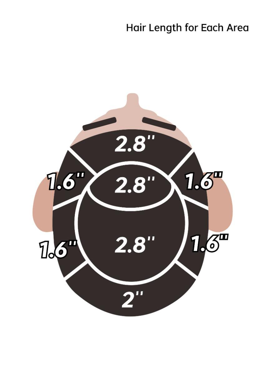Hair length for each area