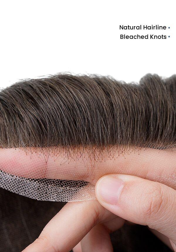 Full French Lace Hair Toupee Small Size 7 × 9