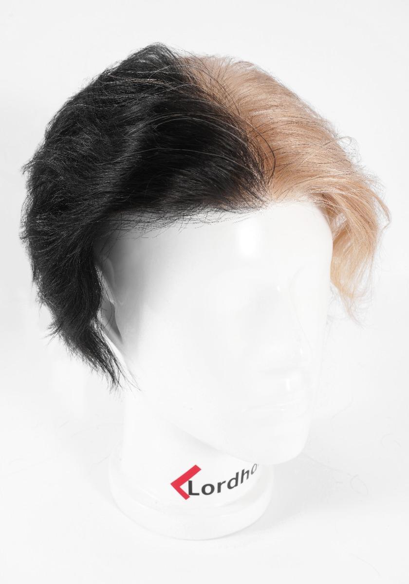 Half-Black Half-Blonde Halloween Lace Hair System