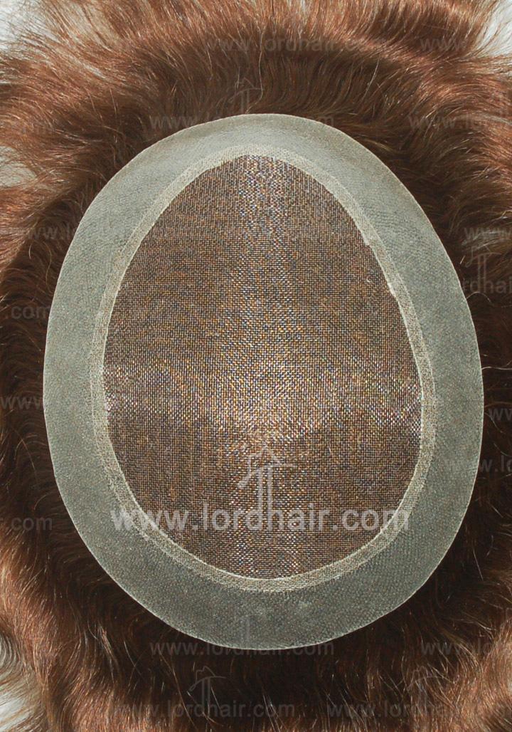 JQ354: Fine welded mono center with 1" thin skin all around hair replacement system