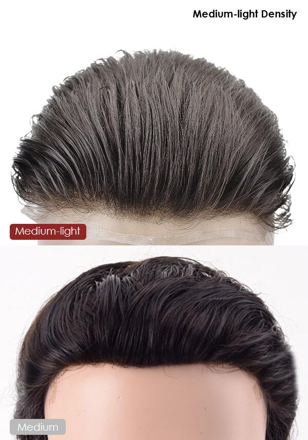French lace front with poly side and back stock hairpiece