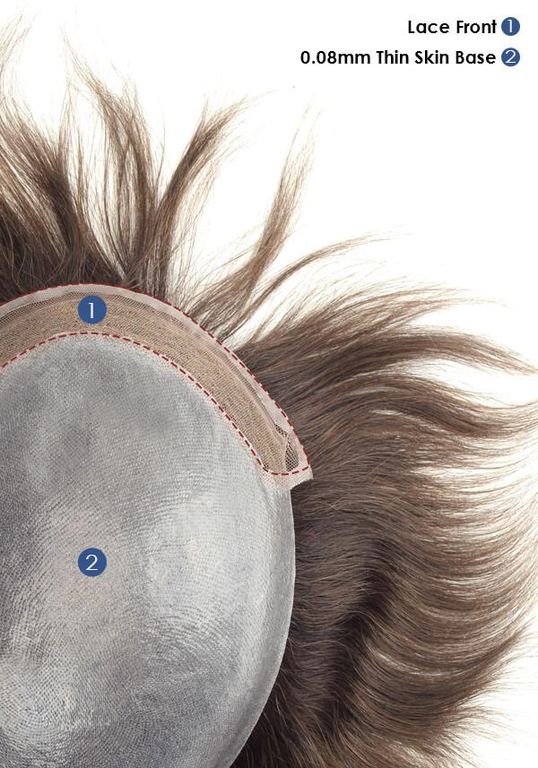 Super Thin Skin Men's Hair Systems with Lace Front
