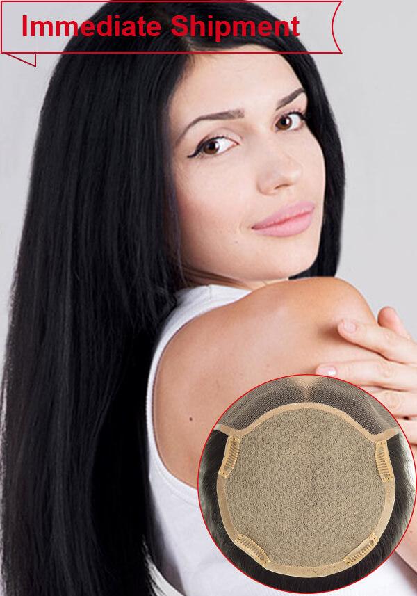 Lace front silk topper
