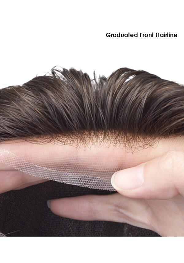 Lace and skin hairpiece for men