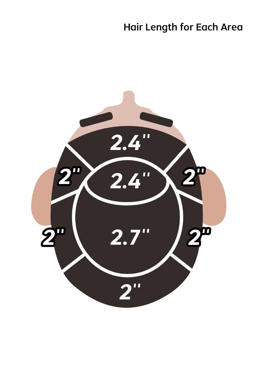 hair length for each area
