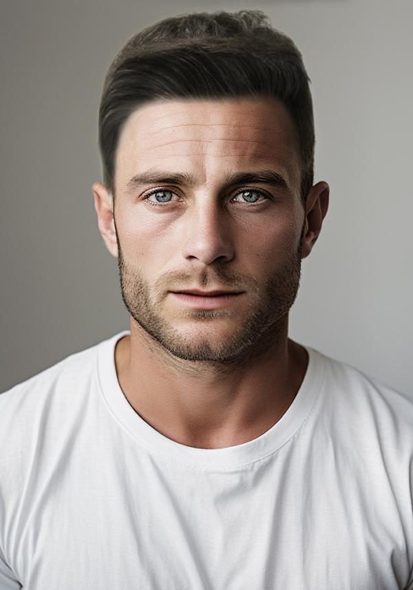 Pre-cut hair system for men